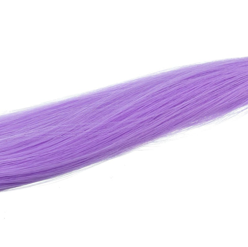 SWACC 12 Pcs Straight One Color Party Highlights Clip on in Hair Extensions For Women Colored Hair Streak Synthetic Hairpieces (Lilac Purple) - Image 4